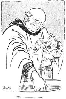 Cartoon of his baptism