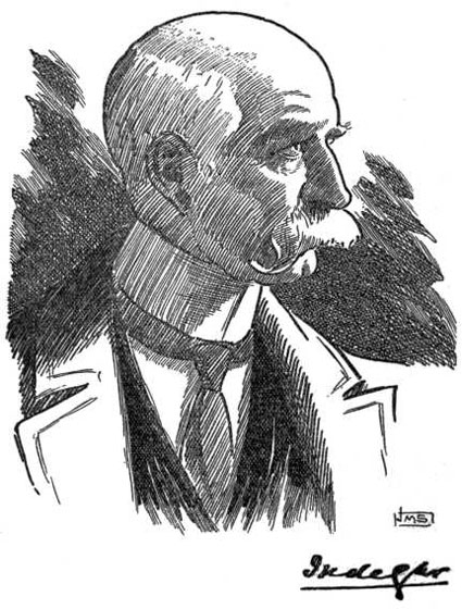 Line portrait of Godfrey Morgan