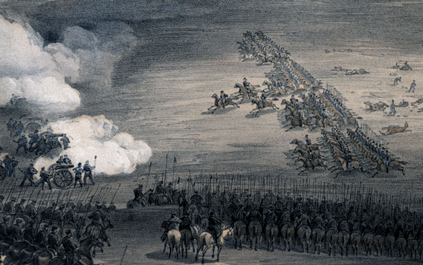 Lord Cardigan arriving at the Russian guns (detail).