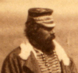 Close up of Henry Duberly, detail from Roger Fenton's photograph of the Duberlys, 1855