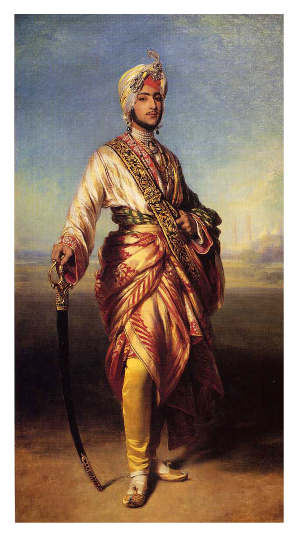 Duleep Singh painted in 1854 by by Franz Winterhalter (1805-1873). Source: http://commons.wikimedia.org/wiki/File:Dalip_singh_winterhalter.jpg