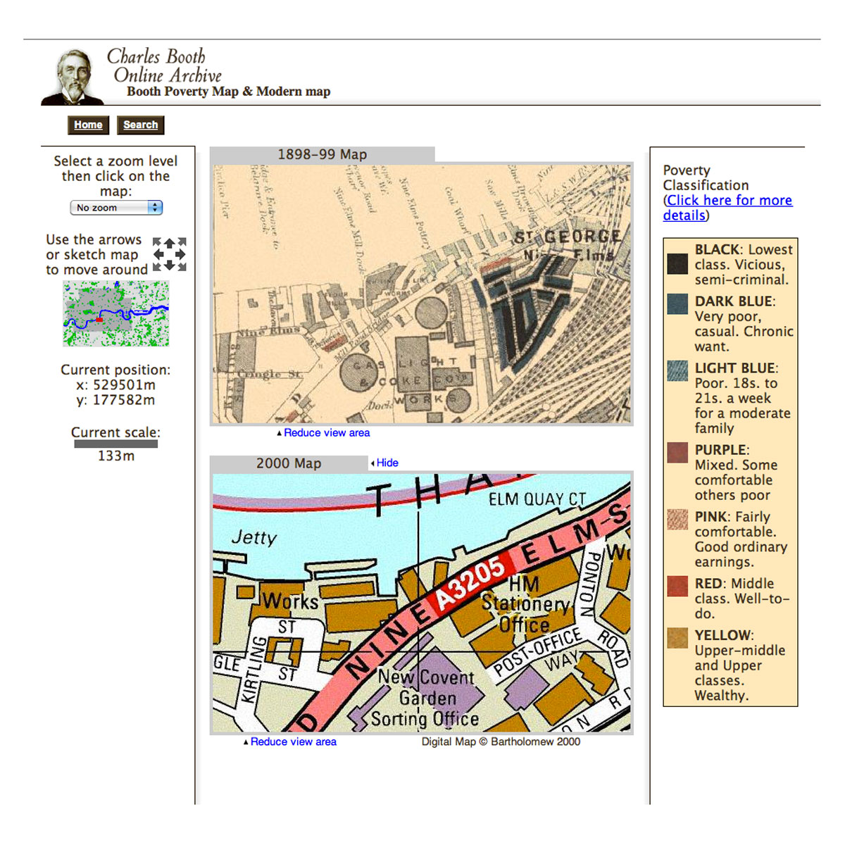 Everett Street on Booth's map of 1889-91